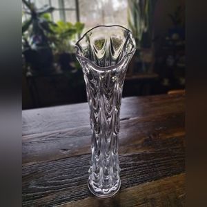 Mid century Fostoria Heavy Drape Vase